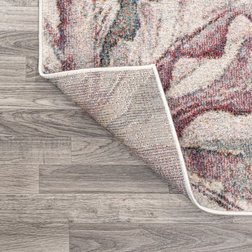 Pastello Modern Abstract Muted Flowers Area Rug
